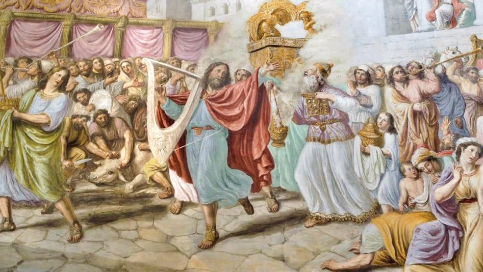 regele David jubilând înaintea Arcei recuperate