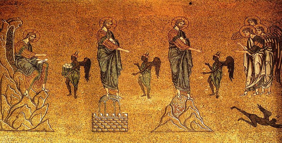 Ispitirea lui Cristos în pustiu (mozaic, bazilica San Marco - Veneția)